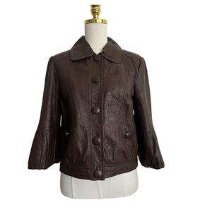 Clothes by Revue Brown Genuine Leather Vintage Jacket Women’s Sz S